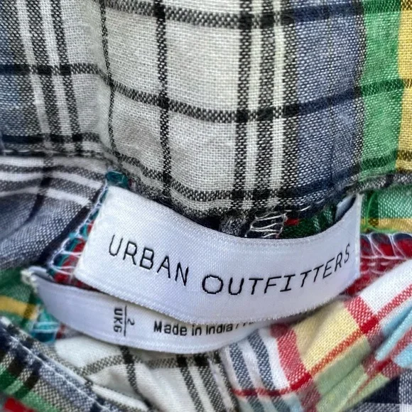 Urban Outfitters Madras Plaid High Waisted Pants Size 2-No Belt- - Picture 6 of 7